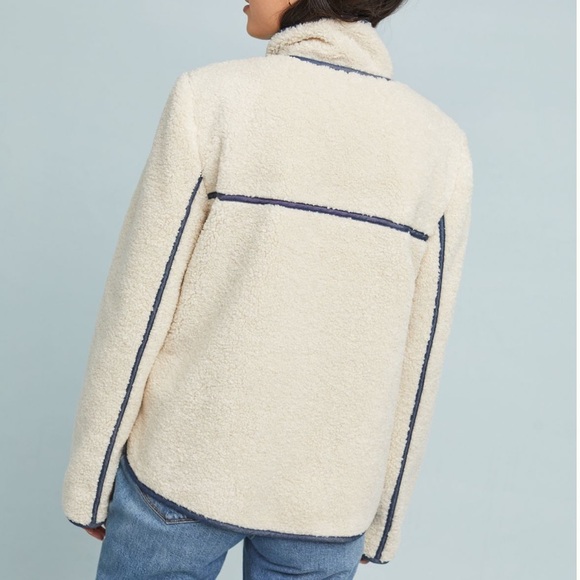 Anthropologie Piped Sherpa Jacket | Women’s Size XS - Picture 2 of 10